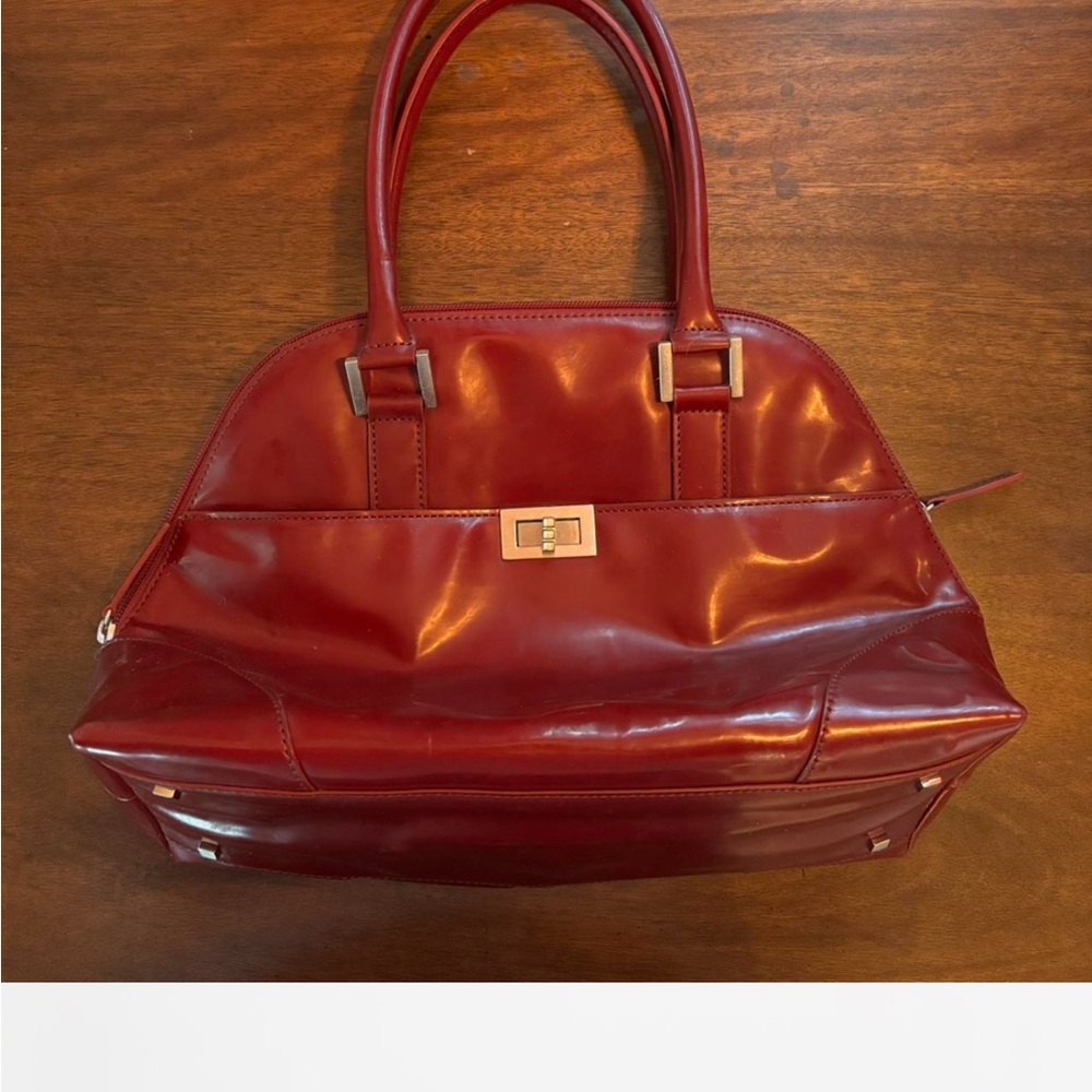 Talbots Glossy Red Shoulder Bag